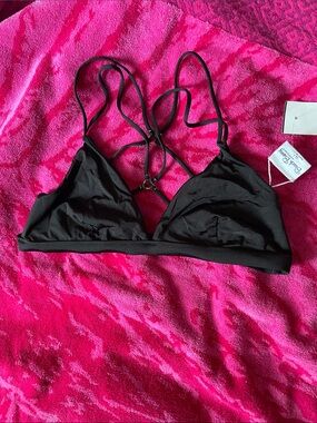 Beach Bunny Black Strappy Triangle Bikini Top